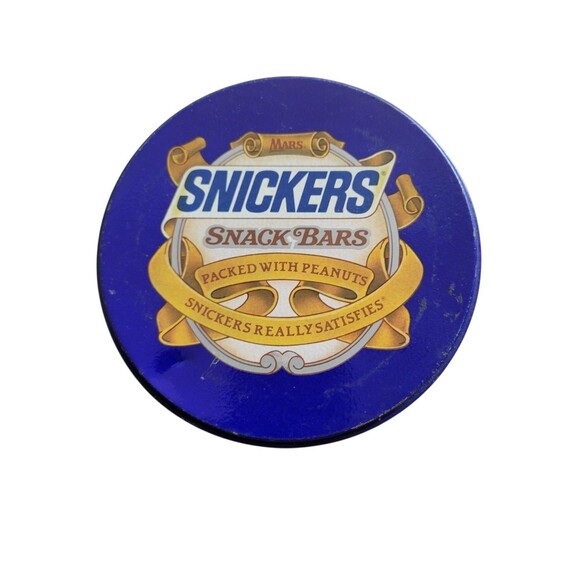 Vintage Snickers Snack Bars Mars Metal 1987 Tin Can Canister - Picture 3 of 6